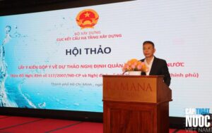 Ông Tạ Quang Vinh – Cục trưởng Cục Kết cấu Hạ tầng xây dựng – Bộ Xây dựng phát biểu tại hội nghị.