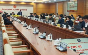 Toàn cảnh Phiên họp trù bị chuẩn bị Hội thảo khoa học “Đô thị miền núi thích ứng với biến đổi khí hậu cực đoan” tại tỉnh Cao Bằng (Ảnh: Bộ Xây dựng)